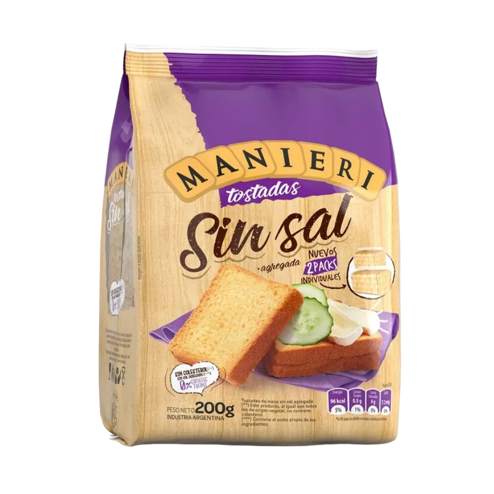 MANIERI TOSTADAS SIN SAL
