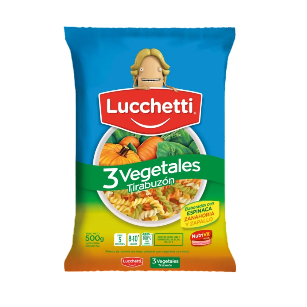 LUCCHETTI FIDEOS TIRAB.3 VEGETALES