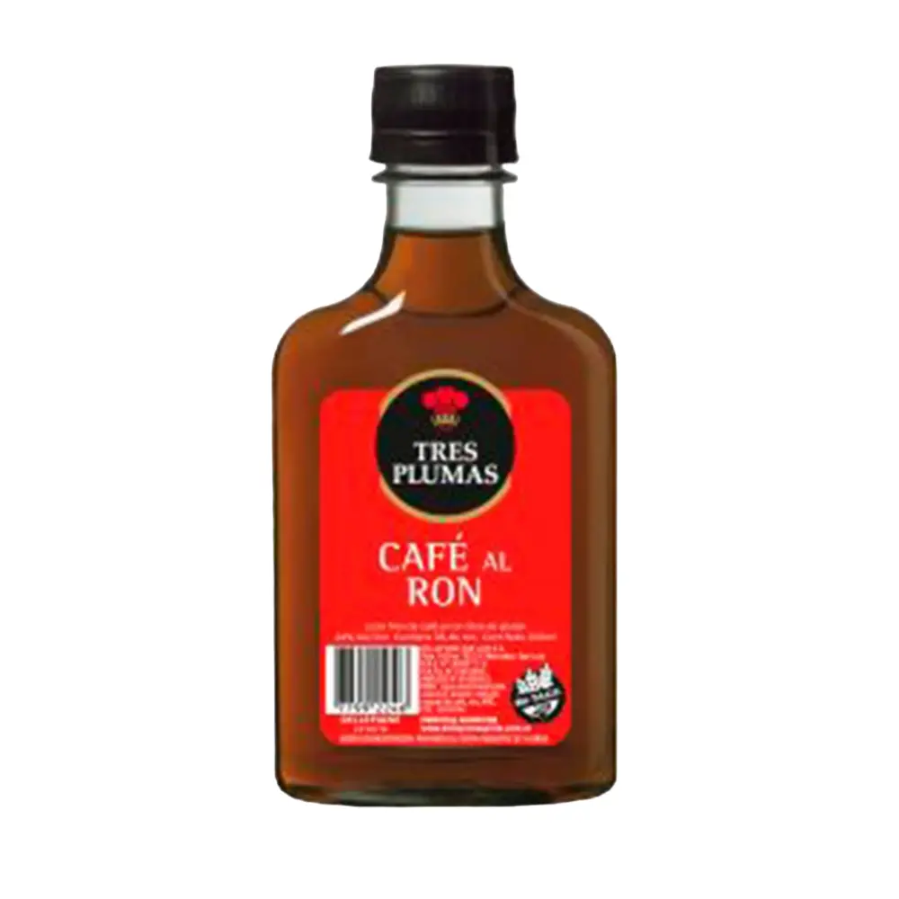 TRES PLUMAS LICOR PETACA CAFE RON