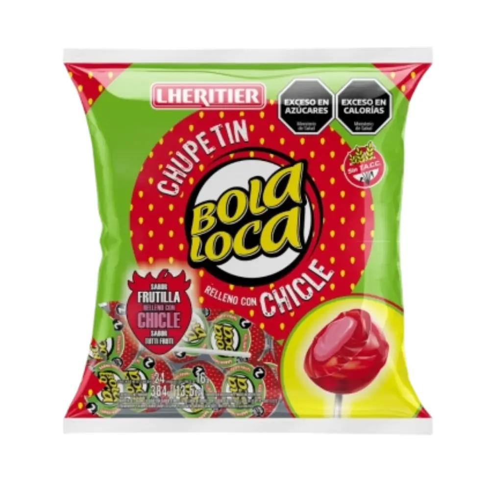 BOLA LOCA CHUPETIN CON CHICLE