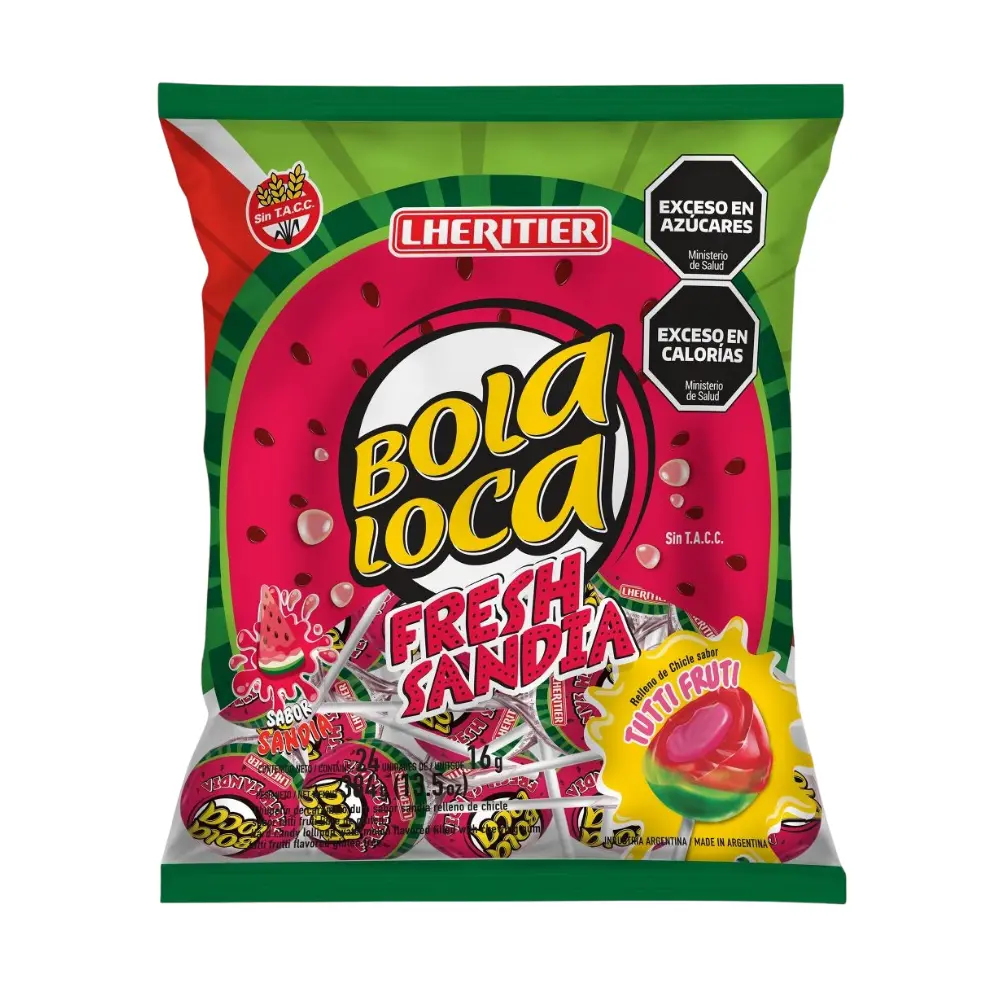 BOLA LOCA CHUPETIN FRESH SANDIA/CHIC